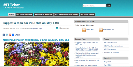 ELTchat - a PLN in the making: a screen shot.