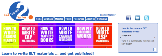 Screenshot: ELT Teacher2Writer website