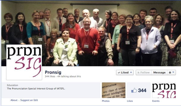 Screenshot of IATEFL Pron SIG Facebook Page