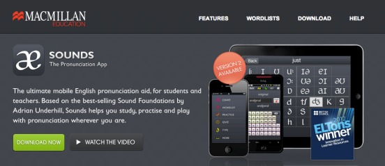 Screenshot from the Macmillan Sounds app website