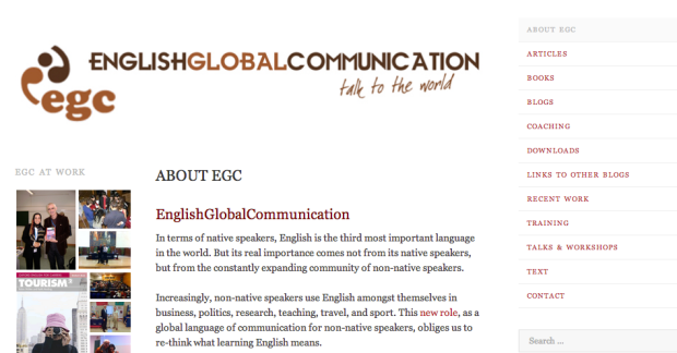 Screenshot: English Communication Global blog site